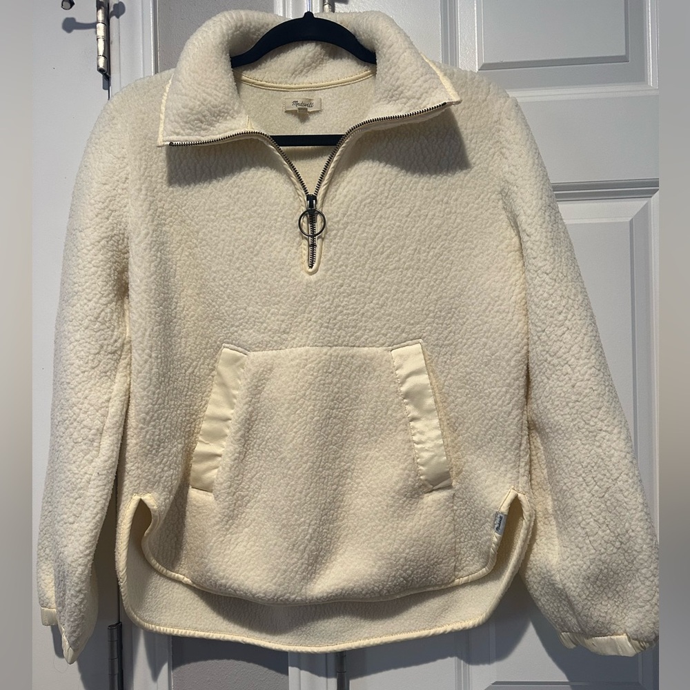 Madewell Sherpa pullover with zipper🤍